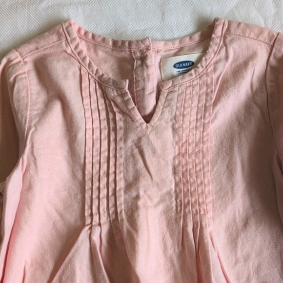 old navy pastel pink cotton twill pintuck a-line dress 2T toddler girls - Picture 2 of 7